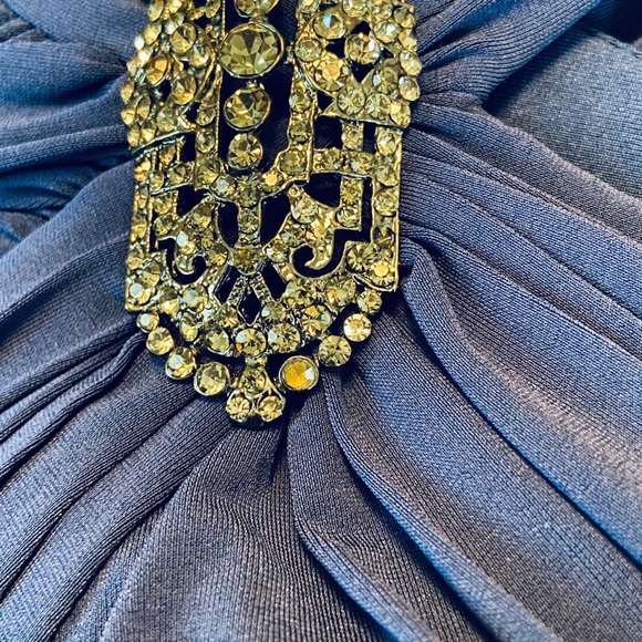 BCBG MAXAZRIA xxs deep blue column style gown - Picture 3 of 4